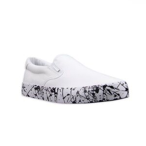 Lugz White Slip-On Shoes with Black Pattern
